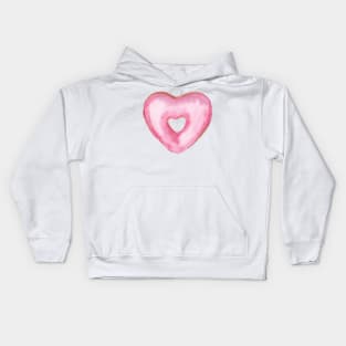 Pink heart donut Kids Hoodie